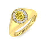 "Golden Sun" Yellow Diamond Signet Statement Ring